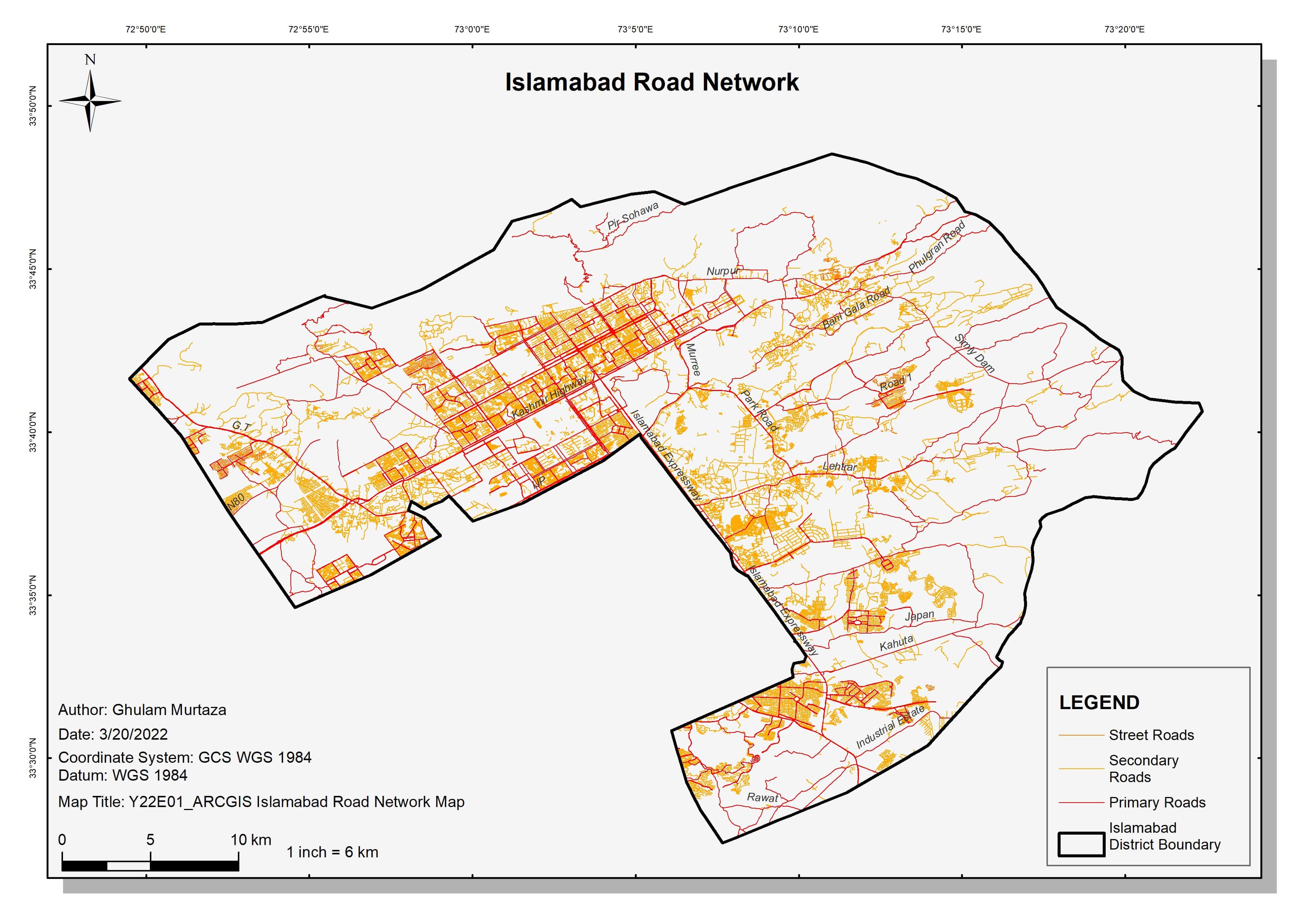 Islamabad Road Network Map